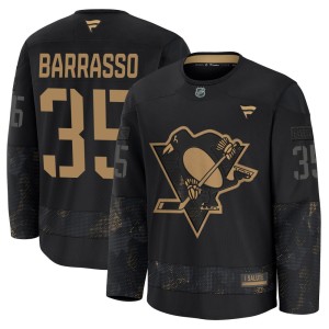 Youth Pittsburgh Penguins Tom Barrasso Fanatics Premium 2024 Military Appreciation Practice Jersey - Black