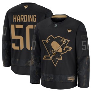 Youth Pittsburgh Penguins Finn Harding Fanatics Premium 2024 Military Appreciation Practice Jersey - Black