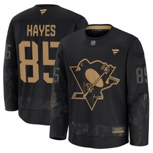 Youth Pittsburgh Penguins Avery Hayes Fanatics Premium 2024 Military Appreciation Practice Jersey - Black