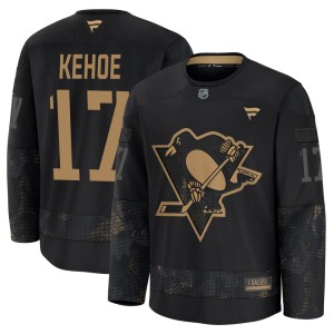 Youth Pittsburgh Penguins Rick Kehoe Fanatics Premium 2024 Military Appreciation Practice Jersey - Black