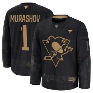 Youth Pittsburgh Penguins Sergey Murashov Fanatics Premium 2024 Military Appreciation Practice Jersey - Black