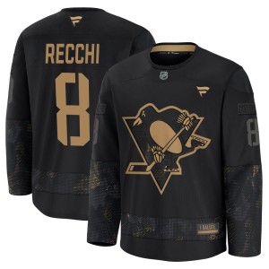 Youth Pittsburgh Penguins Mark Recchi Fanatics Premium 2024 Military Appreciation Practice Jersey - Black