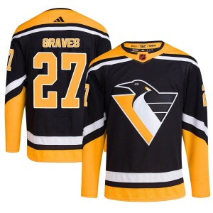 Men's Pittsburgh Penguins Ryan Graves Adidas Authentic Reverse Retro 2.0 Jersey - Black