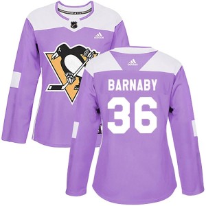 Women's Pittsburgh Penguins Matthew Barnaby Adidas Authentic Fights Cancer Practice Jersey - Purple
