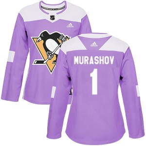 Women's Pittsburgh Penguins Sergey Murashov Adidas Authentic Fights Cancer Practice Jersey - Purple