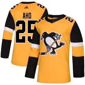 Men's Pittsburgh Penguins Sebastian Aho Adidas Authentic Alternate Jersey - Gold