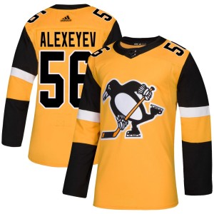 Men's Pittsburgh Penguins Alexander Alexeyev Adidas Authentic Alternate Jersey - Gold