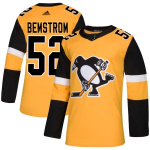 Men's Pittsburgh Penguins Emil Bemstrom Adidas Authentic Alternate Jersey - Gold
