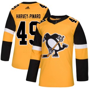Men's Pittsburgh Penguins Rafael Harvey-Pinard Adidas Authentic Alternate Jersey - Gold
