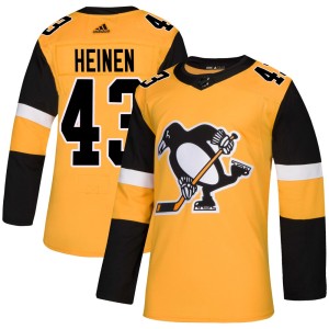 Men's Pittsburgh Penguins Danton Heinen Adidas Authentic Alternate Jersey - Gold