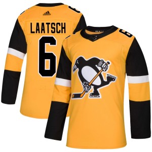 Men's Pittsburgh Penguins Daniel Laatsch Adidas Authentic Alternate Jersey - Gold