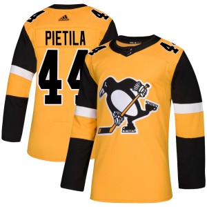 Men's Pittsburgh Penguins Chase Pietila Adidas Authentic Alternate Jersey - Gold