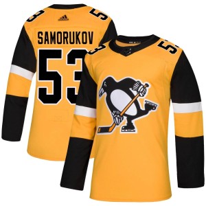 Men's Pittsburgh Penguins Dmitri Samorukov Adidas Authentic Alternate Jersey - Gold