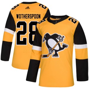 Men's Pittsburgh Penguins Parker Wotherspoon Adidas Authentic Alternate Jersey - Gold