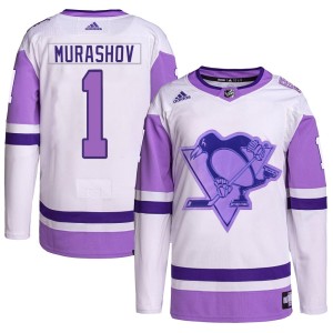 Youth Pittsburgh Penguins Sergey Murashov Adidas Authentic Hockey Fights Cancer Primegreen Jersey - White/Purple