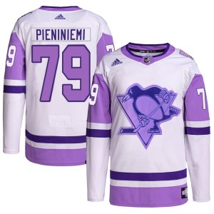 Youth Pittsburgh Penguins Emil Pieniniemi Adidas Authentic Hockey Fights Cancer Primegreen Jersey - White/Purple