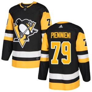 Men's Pittsburgh Penguins Emil Pieniniemi Adidas Authentic Home Jersey - Black