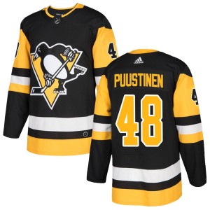 Men's Pittsburgh Penguins Valtteri Puustinen Adidas Authentic Home Jersey - Black