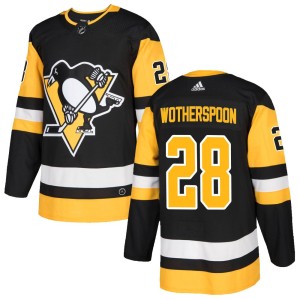 Men's Pittsburgh Penguins Parker Wotherspoon Adidas Authentic Home Jersey - Black