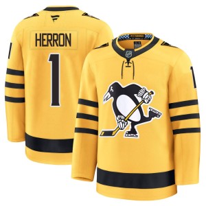 Youth Pittsburgh Penguins Denis Herron Fanatics Premium Alternate 2025 Jersey - Gold