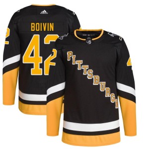 Men's Pittsburgh Penguins Leo Boivin Adidas Authentic 2021/22 Alternate Primegreen Pro Player Jersey - Black