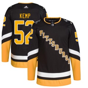 Men's Pittsburgh Penguins Philip Kemp Adidas Authentic 2021/22 Alternate Primegreen Pro Player Jersey - Black