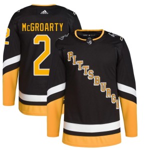Men's Pittsburgh Penguins Rutger McGroarty Adidas Authentic 2021/22 Alternate Primegreen Pro Player Jersey - Black