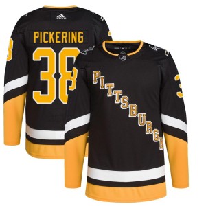 Men's Pittsburgh Penguins Owen Pickering Adidas Authentic 2021/22 Alternate Primegreen Pro Player Jersey - Black