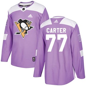 Youth Pittsburgh Penguins Jeff Carter Adidas Authentic Fights Cancer Practice Jersey - Purple