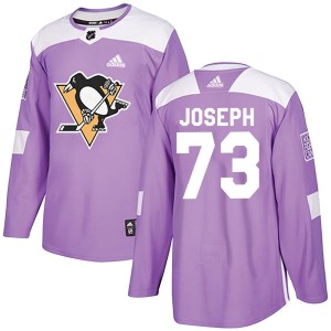 Youth Pittsburgh Penguins P.O Joseph Adidas Authentic Fights Cancer Practice Jersey - Purple