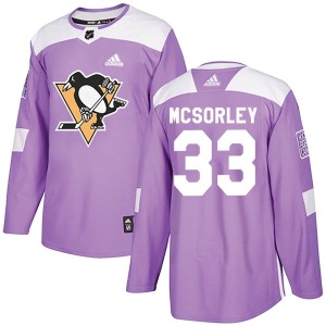 Youth Pittsburgh Penguins Marty Mcsorley Adidas Authentic Fights Cancer Practice Jersey - Purple