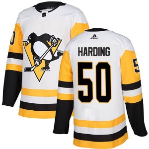 Men's Pittsburgh Penguins Finn Harding Adidas Authentic Away Jersey - White