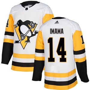Men's Pittsburgh Penguins Bokondji Imama Adidas Authentic Away Jersey - White