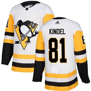 Men's Pittsburgh Penguins Ben Kindel Adidas Authentic Away Jersey - White