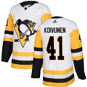 Men's Pittsburgh Penguins Ville Koivunen Adidas Authentic Away Jersey - White