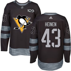 Men's Pittsburgh Penguins Danton Heinen Authentic 1917-2017 100th Anniversary Jersey - Black