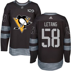 Men's Pittsburgh Penguins Kris Letang Authentic 1917-2017 100th Anniversary Jersey - Black