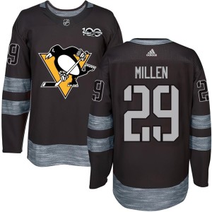 Men's Pittsburgh Penguins Greg Millen Authentic 1917-2017 100th Anniversary Jersey - Black