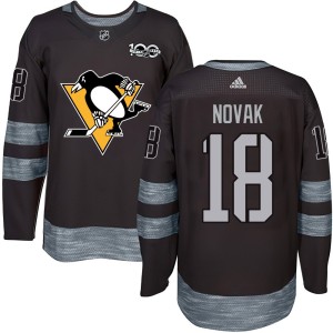 Men's Pittsburgh Penguins Tommy Novak Authentic 1917-2017 100th Anniversary Jersey - Black