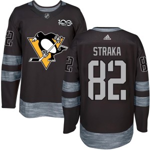 Men's Pittsburgh Penguins Martin Straka Authentic 1917-2017 100th Anniversary Jersey - Black
