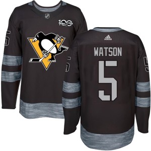 Men's Pittsburgh Penguins Bryan Watson Authentic 1917-2017 100th Anniversary Jersey - Black