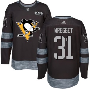Men's Pittsburgh Penguins Ken Wregget Authentic 1917-2017 100th Anniversary Jersey - Black