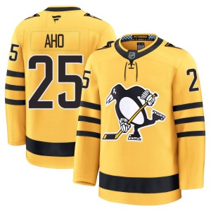 Men's Pittsburgh Penguins Sebastian Aho Fanatics Premium Alternate 2025 Jersey - Gold