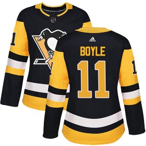 Women's Pittsburgh Penguins Brian Boyle Adidas Authentic Home Jersey - Black