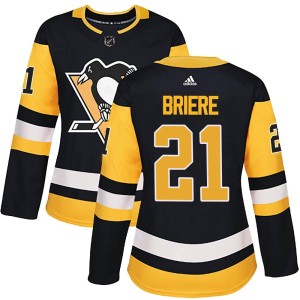 Women's Pittsburgh Penguins Michel Briere Adidas Authentic Home Jersey - Black