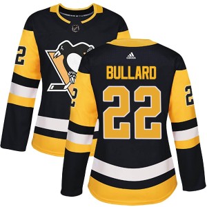 Women's Pittsburgh Penguins Mike Bullard Adidas Authentic Home Jersey - Black
