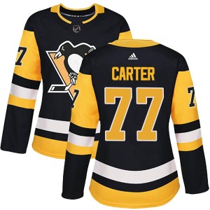 Women's Pittsburgh Penguins Jeff Carter Adidas Authentic Home Jersey - Black