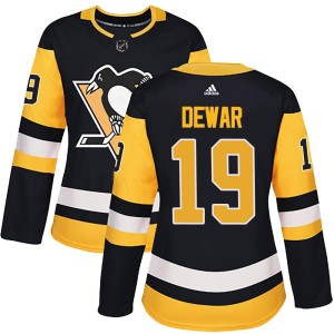 Women's Pittsburgh Penguins Connor Dewar Adidas Authentic Home Jersey - Black