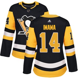 Women's Pittsburgh Penguins Bokondji Imama Adidas Authentic Home Jersey - Black