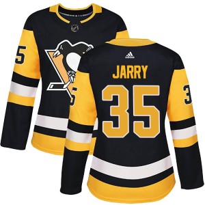 Women's Pittsburgh Penguins Tristan Jarry Adidas Authentic Home Jersey - Black
